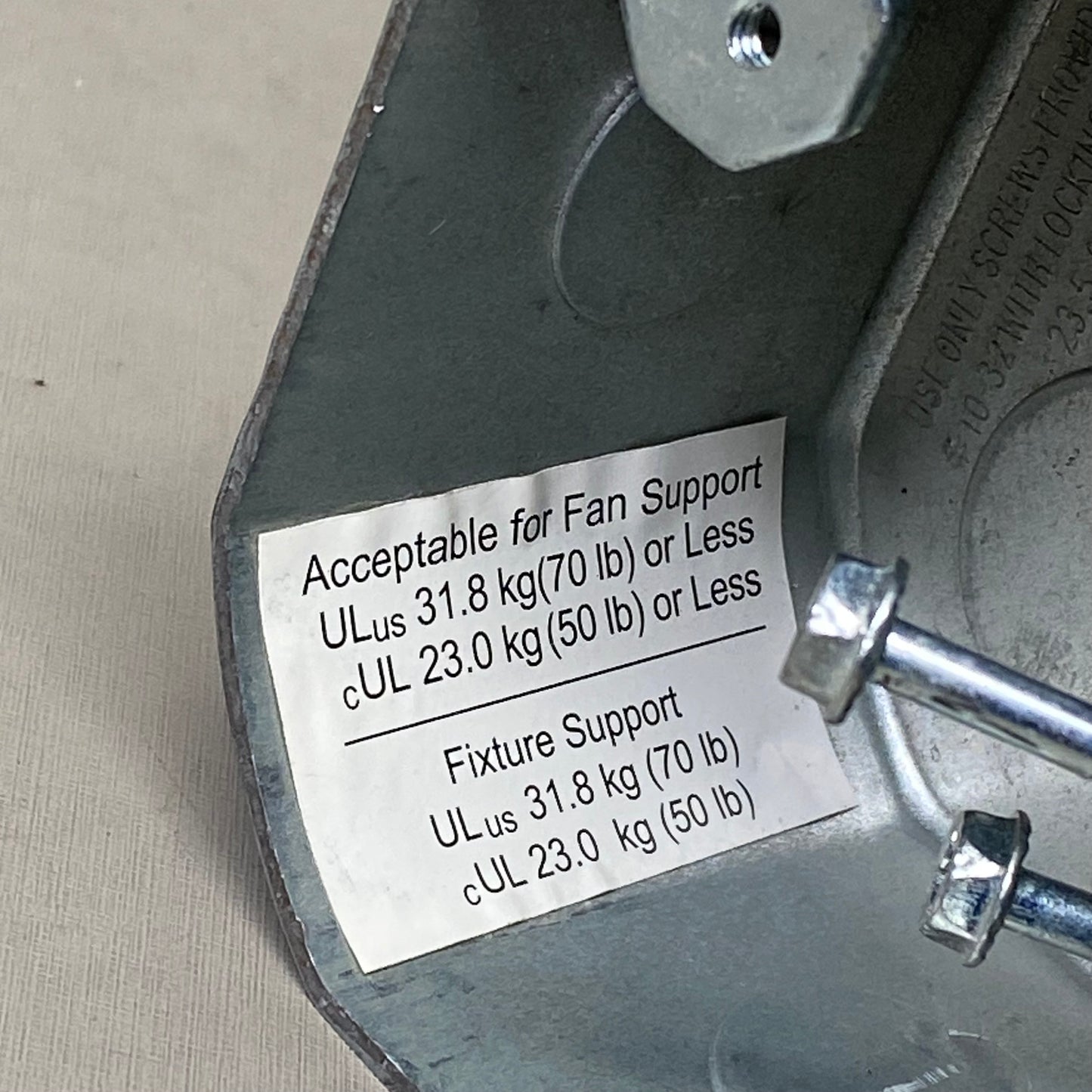 ARLINGTON Steel Ceiling Fan Support Box 2-3/8" Silver FBS1423