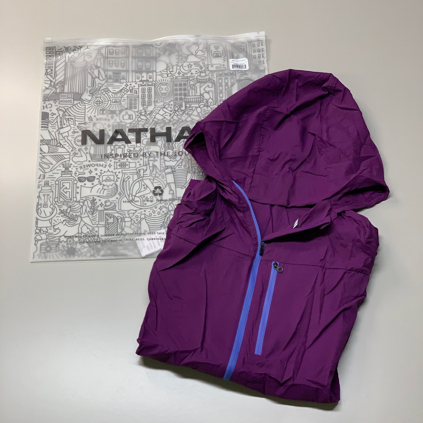 NATHAN Stealth Jacket W/ Hood Women's Plum Size XS NS90080-70030-XS