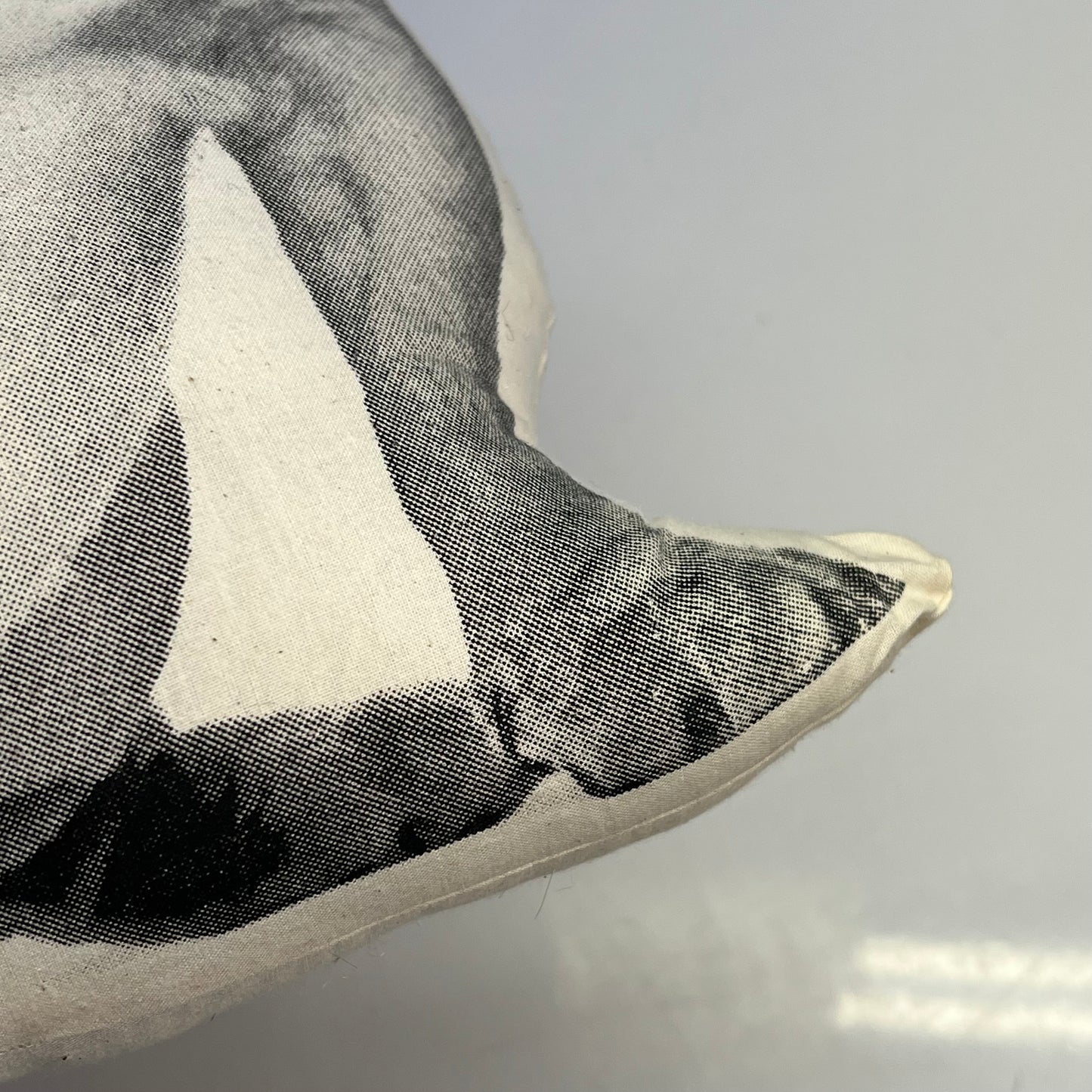 BRODERPRESS Hand Silkscreened Contoured Bulldog Pillow 13"x11" Black & White