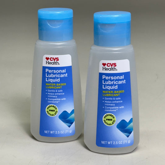 CVS HEALTH Personal Lubricant 2-PACK Water-Based 2.5 oz Exp 01/26 (New)