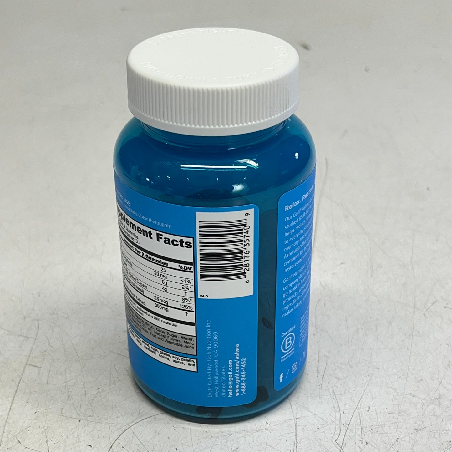 GOLI NUTRITION (2 PACK, 60 EACH) Ashwaganda Gummies Vitamins 30 Serving BB 10/27