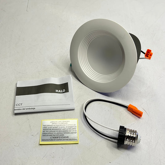 ZA@ COOPER LIGHTING (3 PACK) Baffle Downlight 4" White LT4069FS1EWHR (As-is - Distressed Packaging)