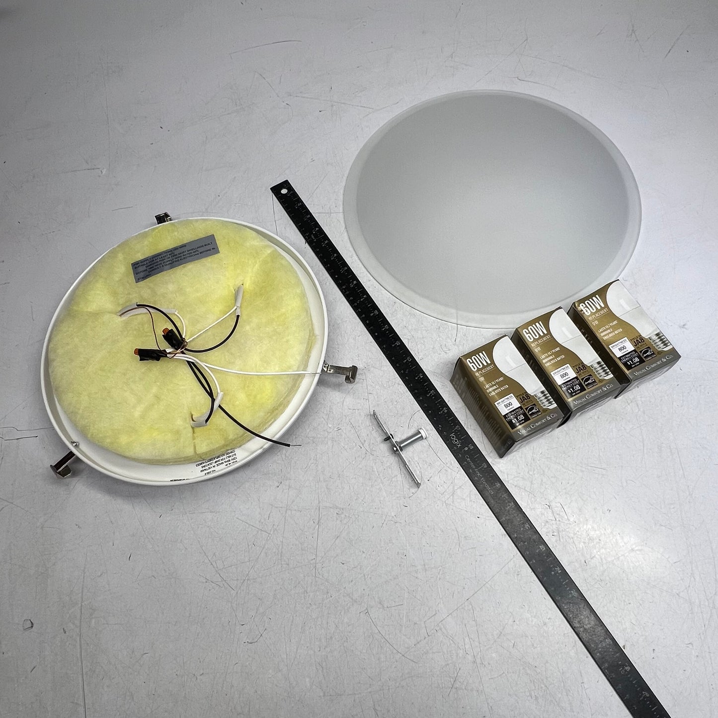 GENERATION LIGHTING 3-light Flush Mount Ceiling Light Frost White 7543503EN3-962