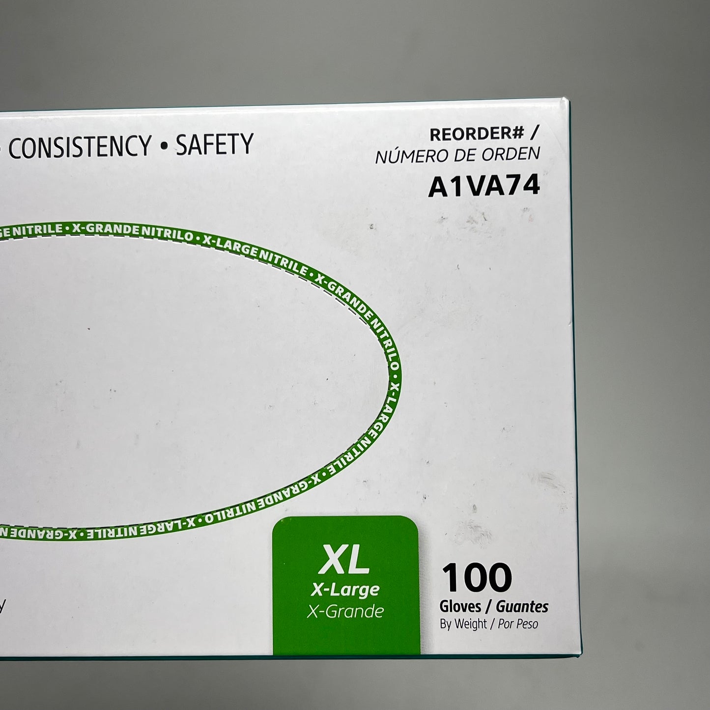 VANGUARD (10 PACK, 100 EACH) Nitrile Disposable Gloves Unisex Sz XL Green A1VA|74