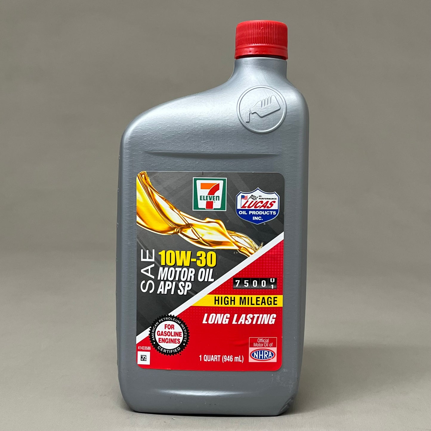 ZA@ 7 ELEVEN (12 PACK, 1 QUART EACH) 10W-30 Motor Oil API SP High Mileage Long Lasting