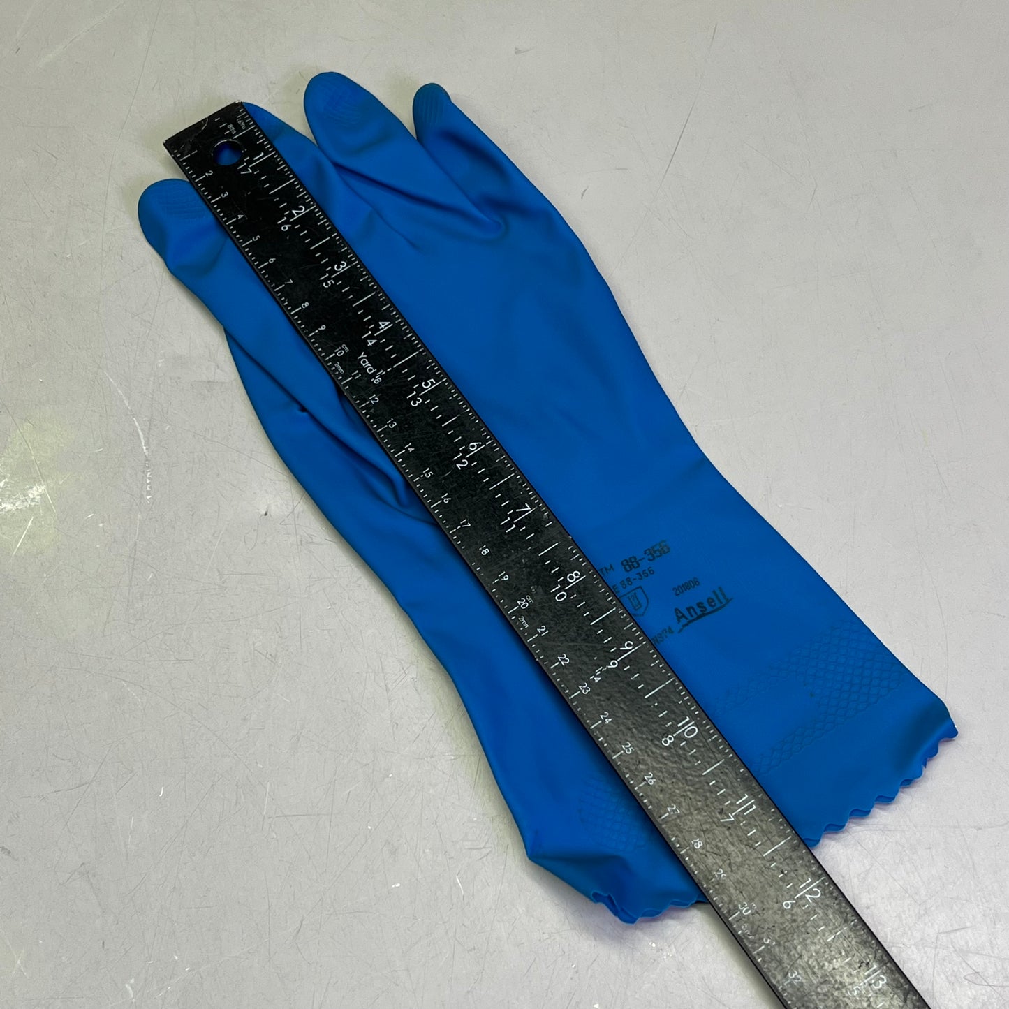 ANSELL (12 PACK) AlphaTec Natural Rubber Latex Unlined Gloves Sz 8 Blue 88-356