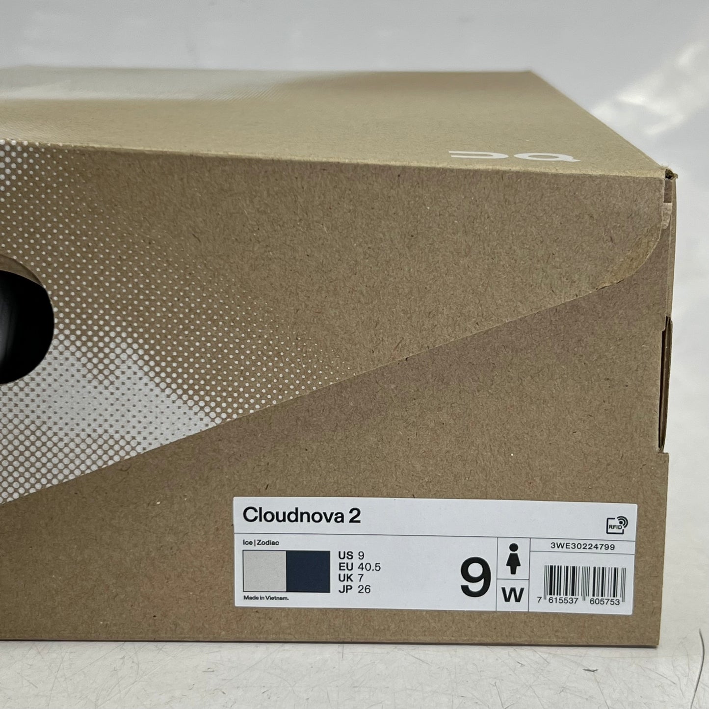 On Cloudnova 2 Casual Shoes Women's Sz 9 Ice/Zodiac