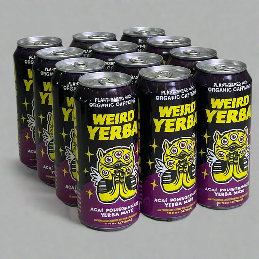 ZA@ WEIRD YERBA (12 PACK) Acai Pomegranate Yerba Mate 16 fl oz (AS-IS, Distressed Packaging) F
