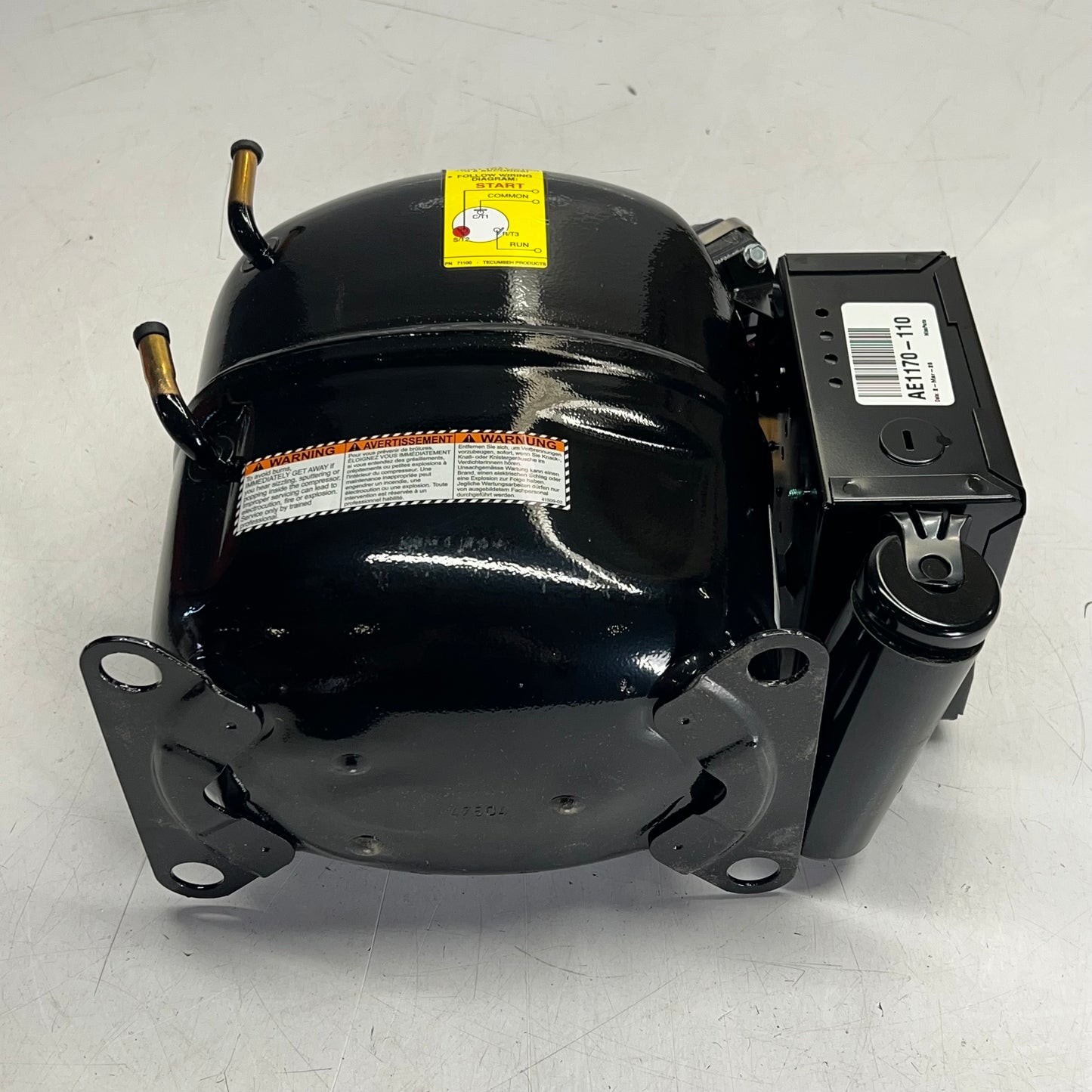 TECUMSEH Hermetic Refrigeration Compressor 3/4 HP Black AJ2ZM1AF643J70