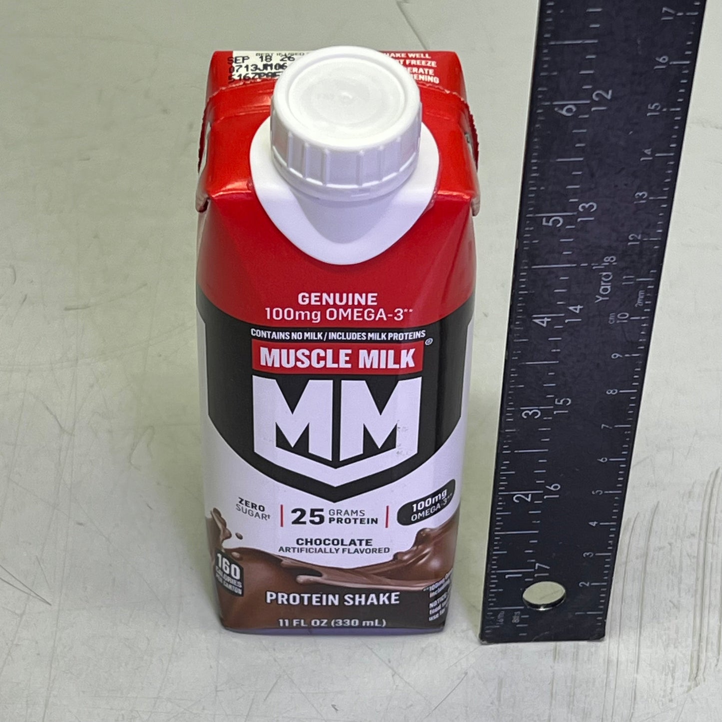 ZA@ MUSCLE MILK (18 PACK) Gluten & Lactose Free Genuine Protein Shake Chocolate 11 fl oz BB 09/26 G