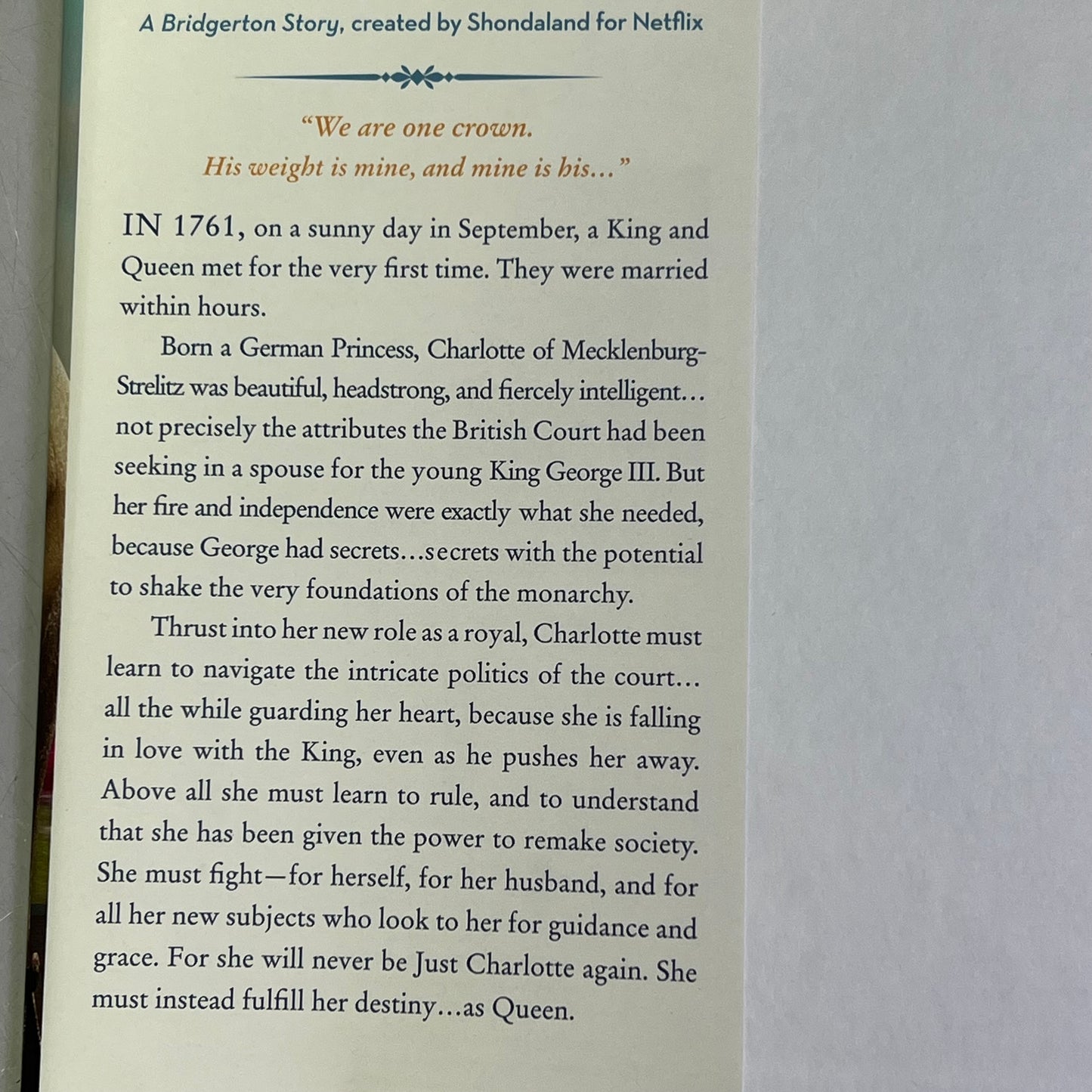 QUEEN CHARLOTTE Before Bridgerton Came A Love Story That Changed The Ton Book