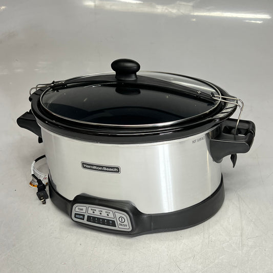 HAMILTON BEACH Stay or Go Programmable Slow Cooker W/ Party Dipper 7 qt 33477FG