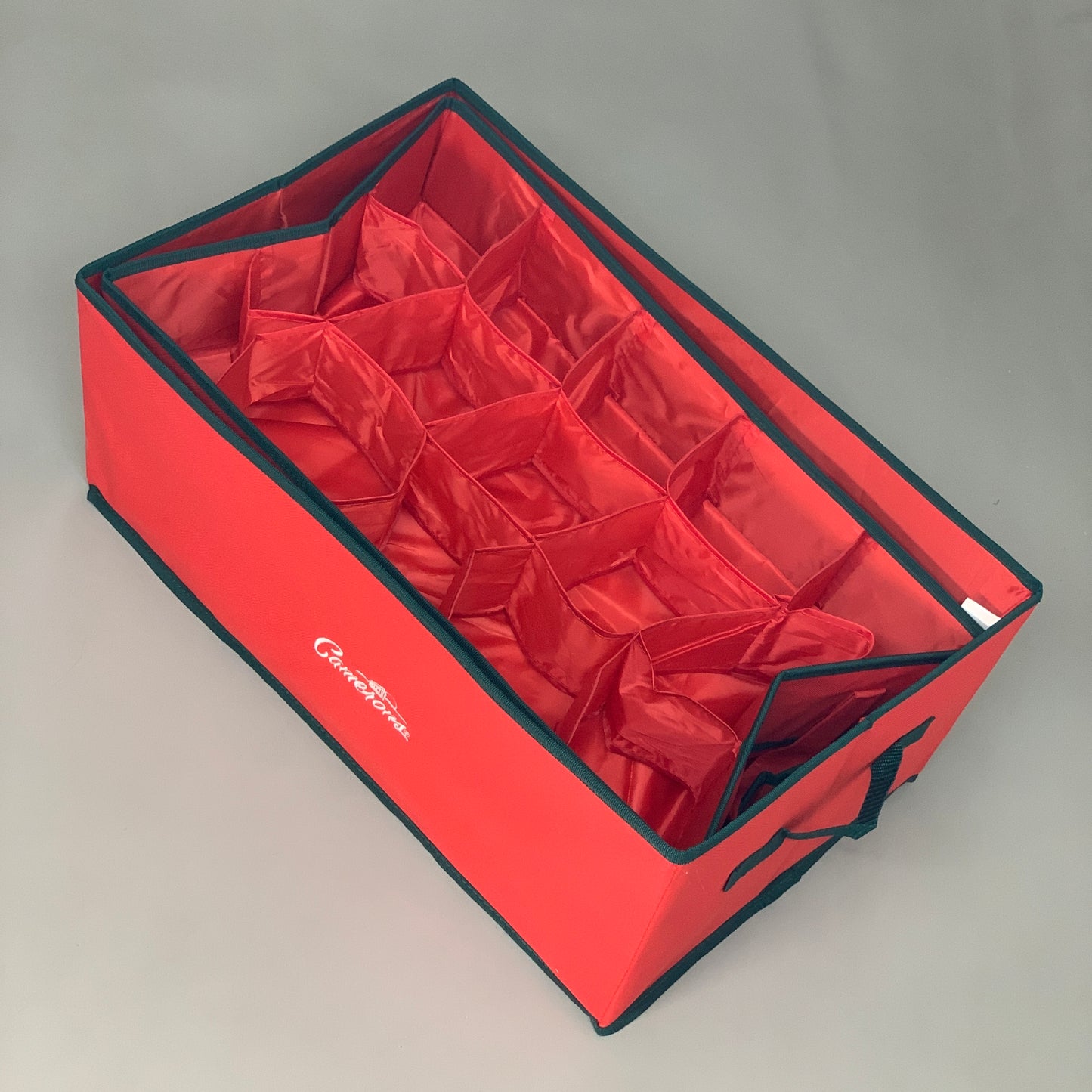 ZA@ CAMERONS Ornament Storage Box With Removable Trays 22.5" x 13.5" x 10" Red (New)