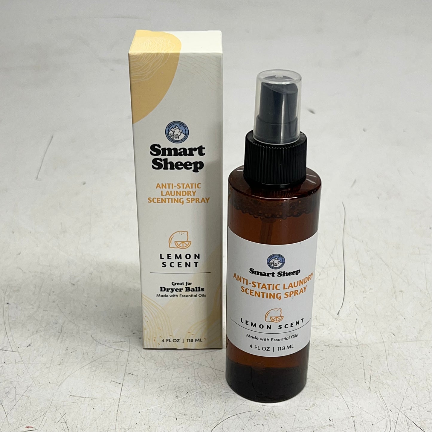 SMART SHEEP (2 PACK) Anti-Static Lemon Scent Spray W/ Essential Oils 4 fl oz