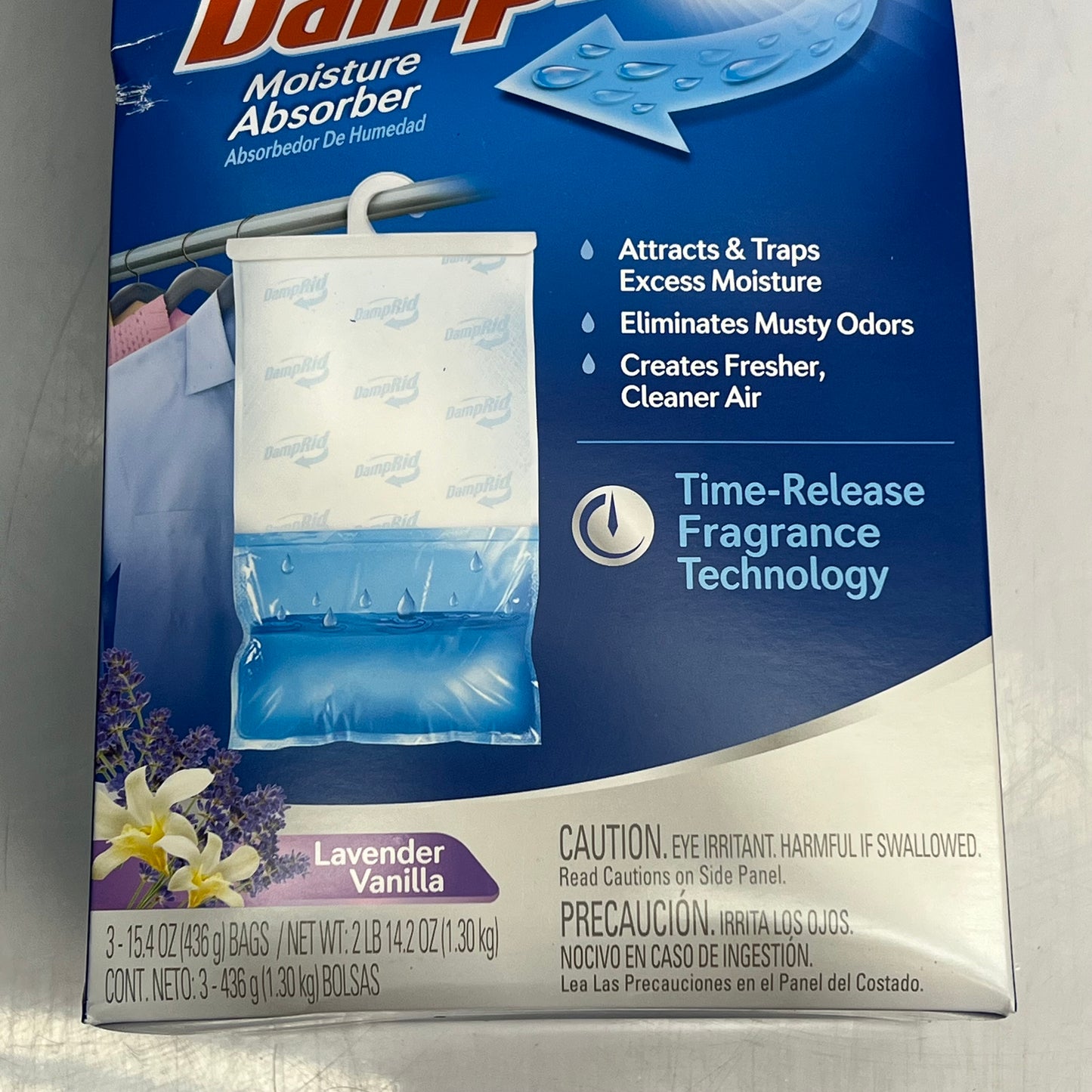 ZA@ DAMPRID (2 BOXES, 3 BAGS EACH) Moisture Absorber Lavender Vanilla Scent 15.4 oz White S3480C A