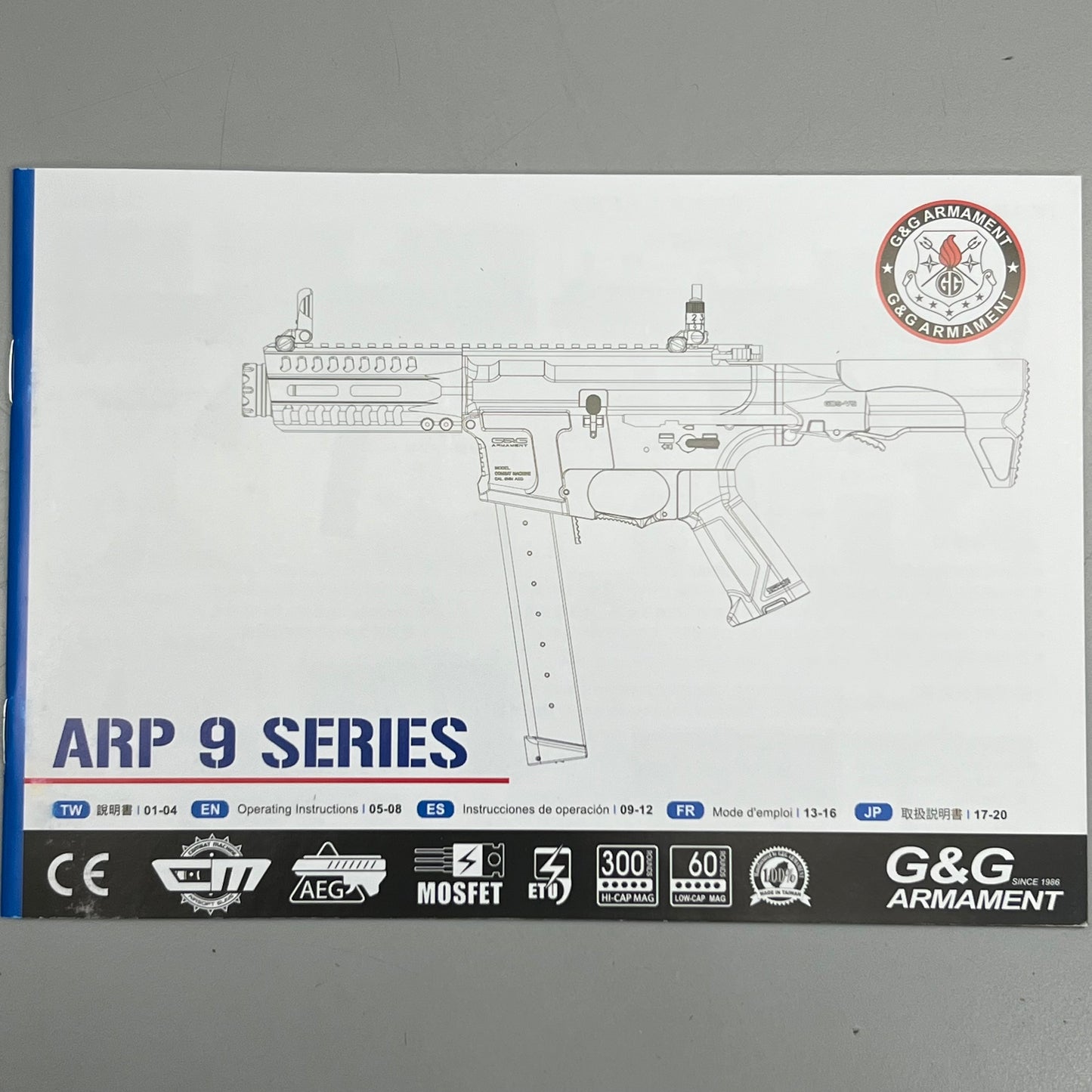 G & G ARMAMENT Airsoft Combat Machine Super Rangers Sky Gun ARP 9 Series Black