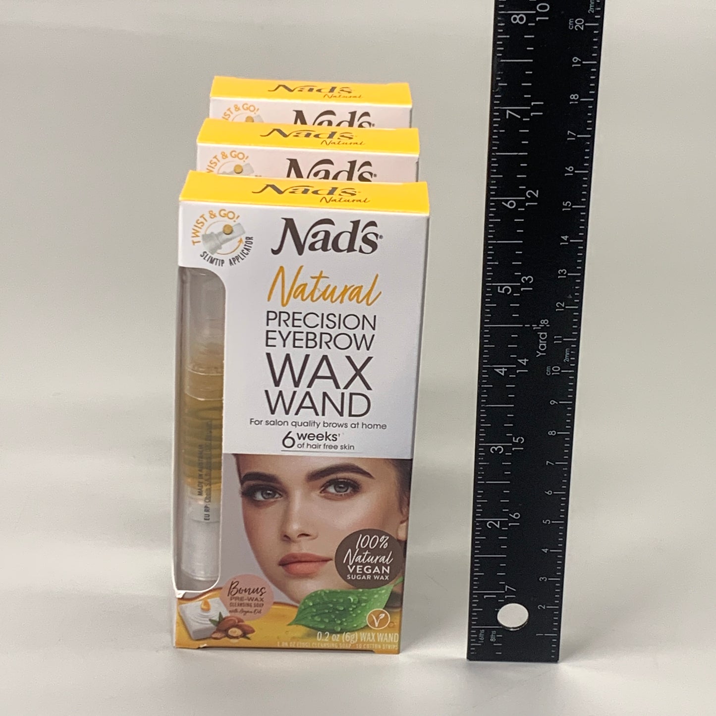 NADS 3 PK Natural Precision Eyebrow Wand Waxing Kit 0.2oz 6877EN06