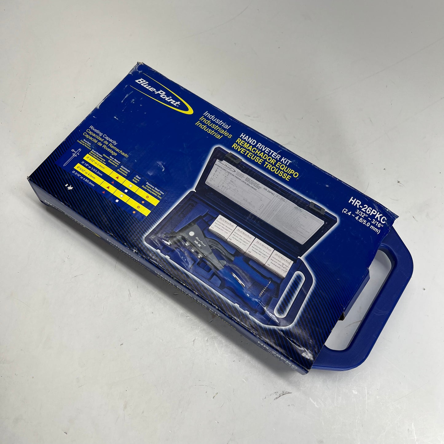 BLUE POINT Industrial Hand Rivet Tool Kit Anti-wear Design Blue HR-26PKC