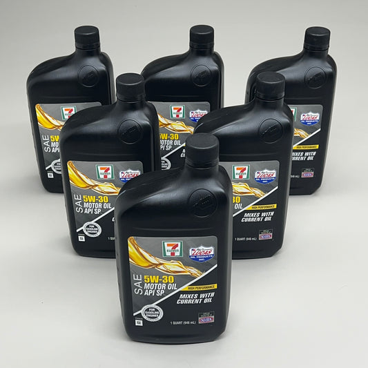 7 ELEVEN (6 PACK) SAE 5W-30 Motor Oil High Performance Gasoline Engines 1qt BB 01/24