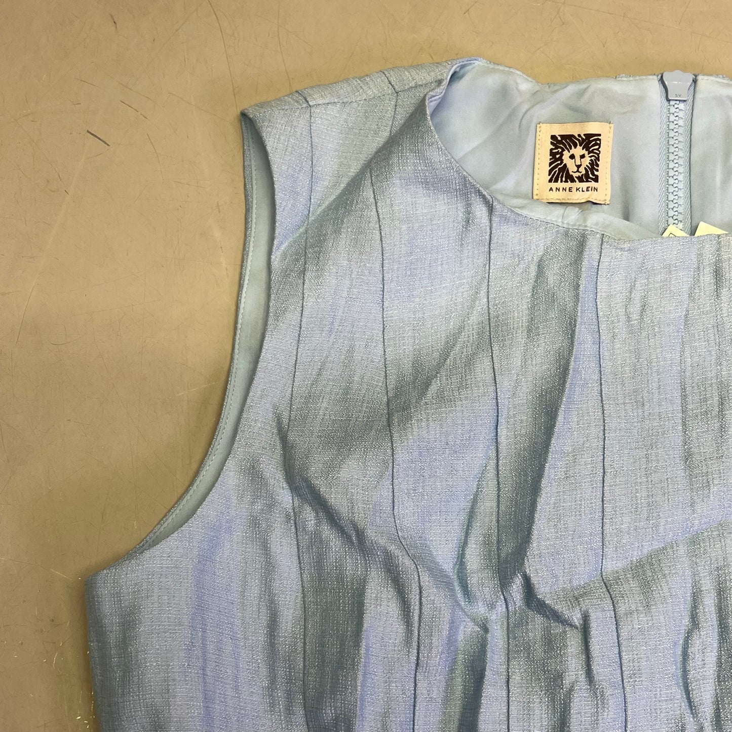 ANNE KLIEN Knee Length Lined Summer Dressed Womens Sz 8 Bright Water Blue (Used)