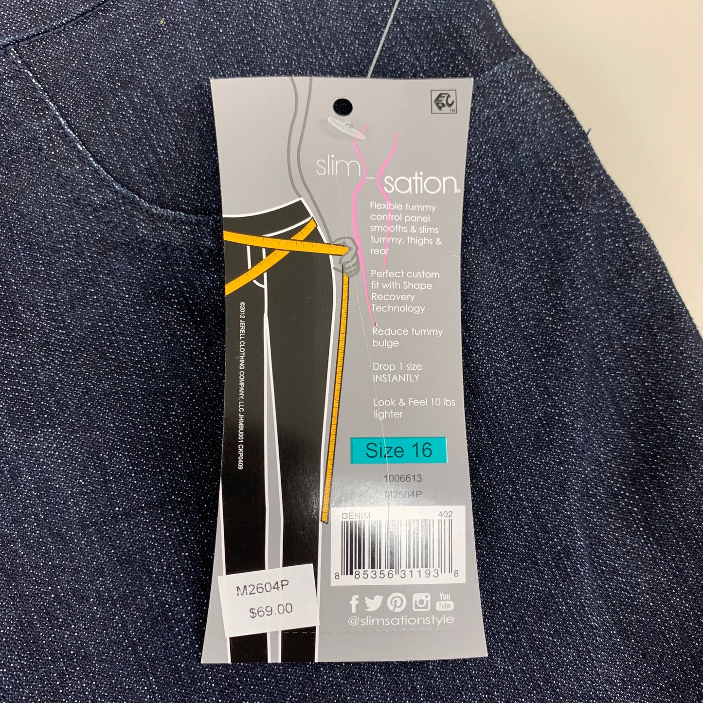 MULTIPLES Narrow Leg Pants Petite Women's Sz 16 Denim M2623P