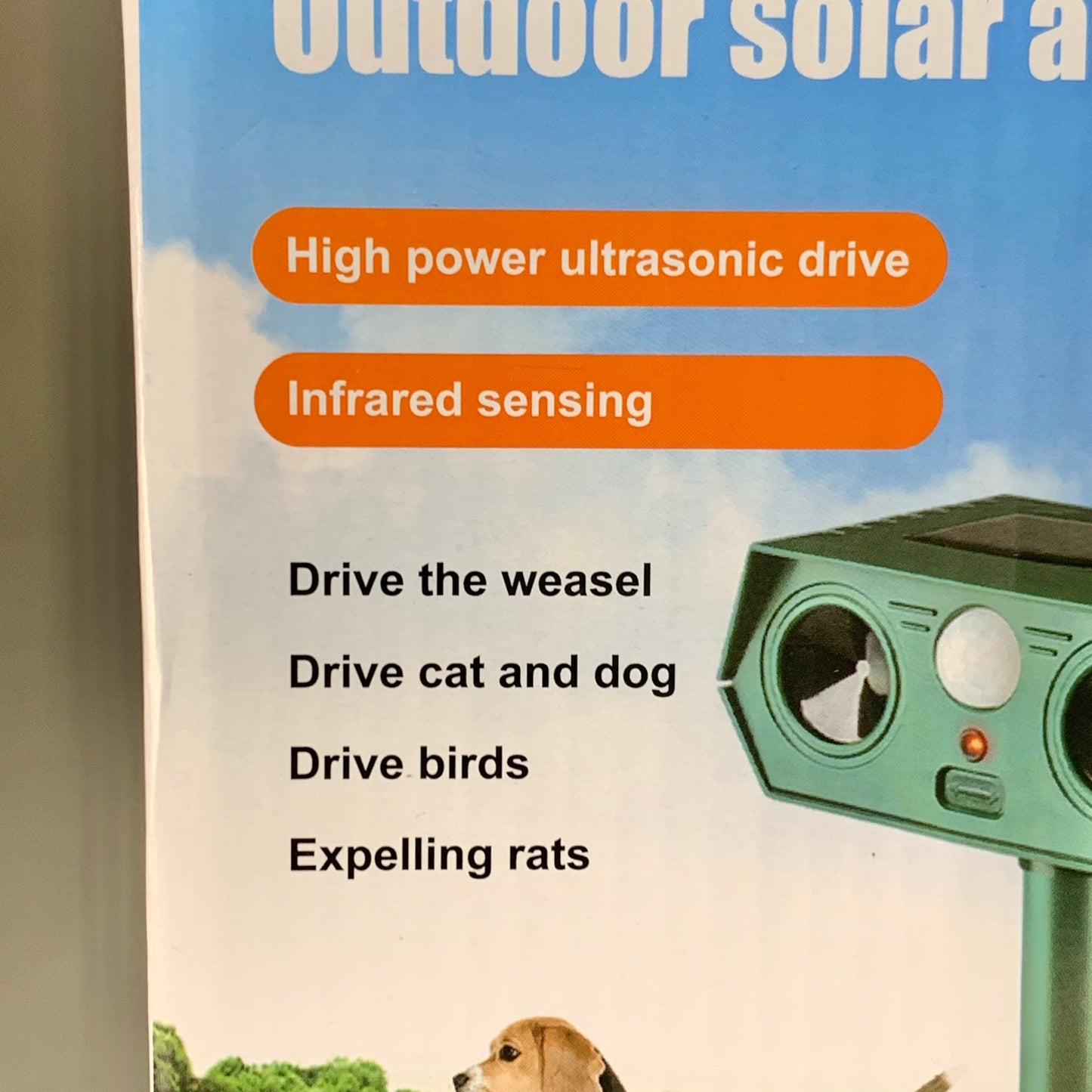 LUBATIS 2-PACK! Outdoor Solar Animal Repeller Deterrent Waterproof Green (New)