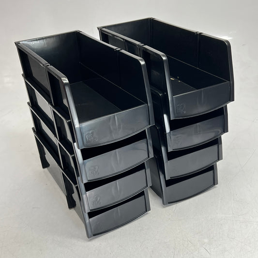 IRIS  Plastic Slim Organizing Bins Modular Stacking  13"Lx6"Wx5"H Black 585573