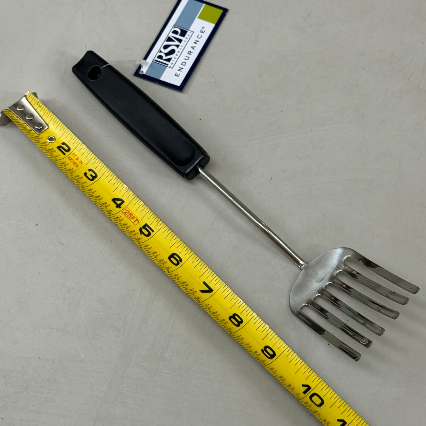 RSVP (2 PACK) Stainless Steel Fantastic Food Fork 10"x2" Black