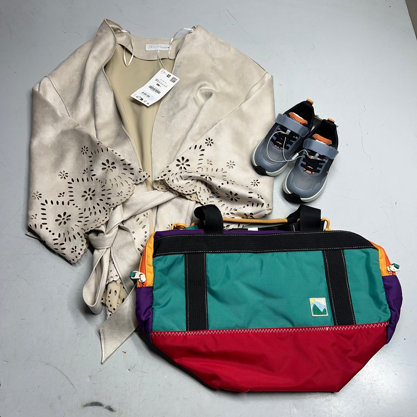 ZA@ ZARA Lot of Assorted Clothing Dress, Children's Sneakers & Bag Women's Sz XS-S / Boys Sz 26