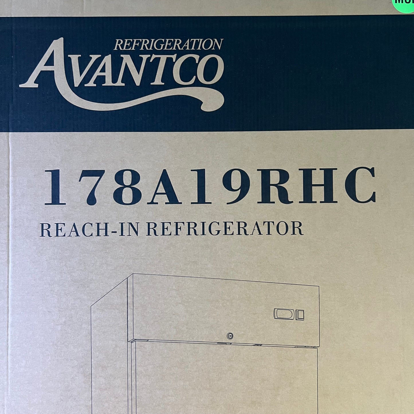Z@ AVANTCO Solid Door Reach Refrigerator 115V 304 SS 30 3/8x27 3/8x84 1/2 178A19RHC (As-is)