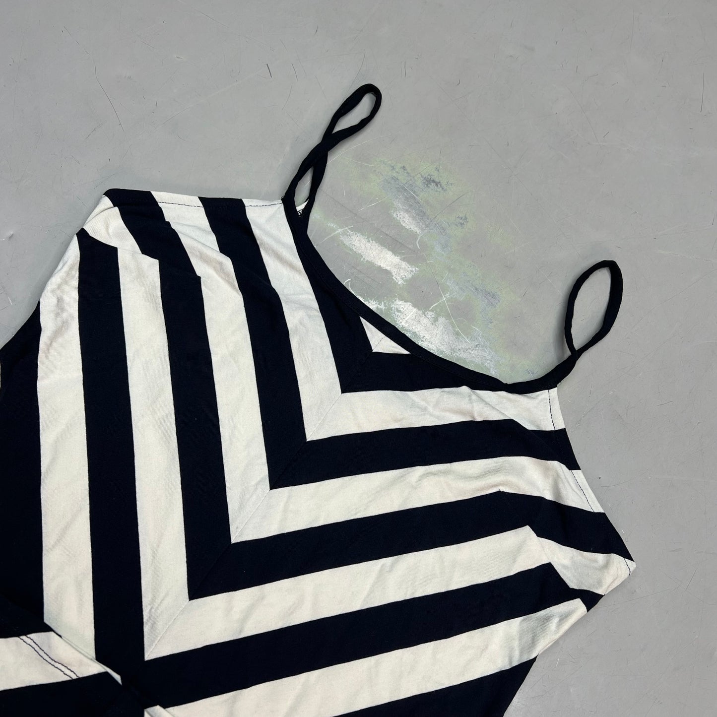 ANNE TAYLOR Knee Length Soft Tank Dress  Women's Sz M Navy Blue/White 17787512