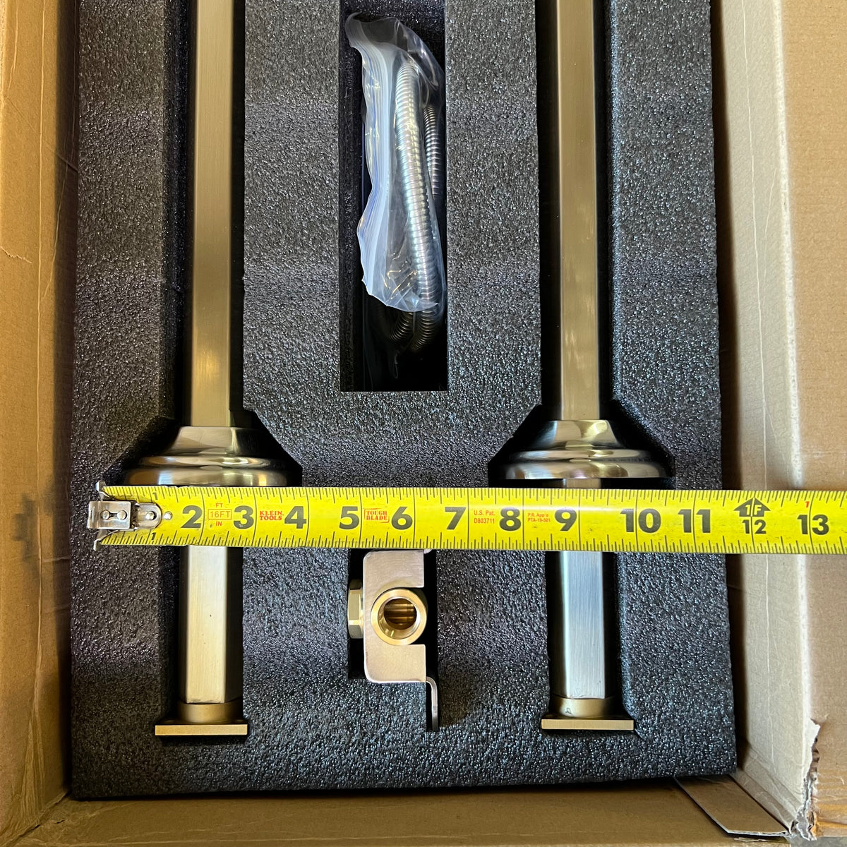 WOODBRIDGE Freestanding Bathtub Faucet Floor Mount Tub Filler with Handheld Shower Sz 39.5"H x 10.5"W - Chrome KF201-CH