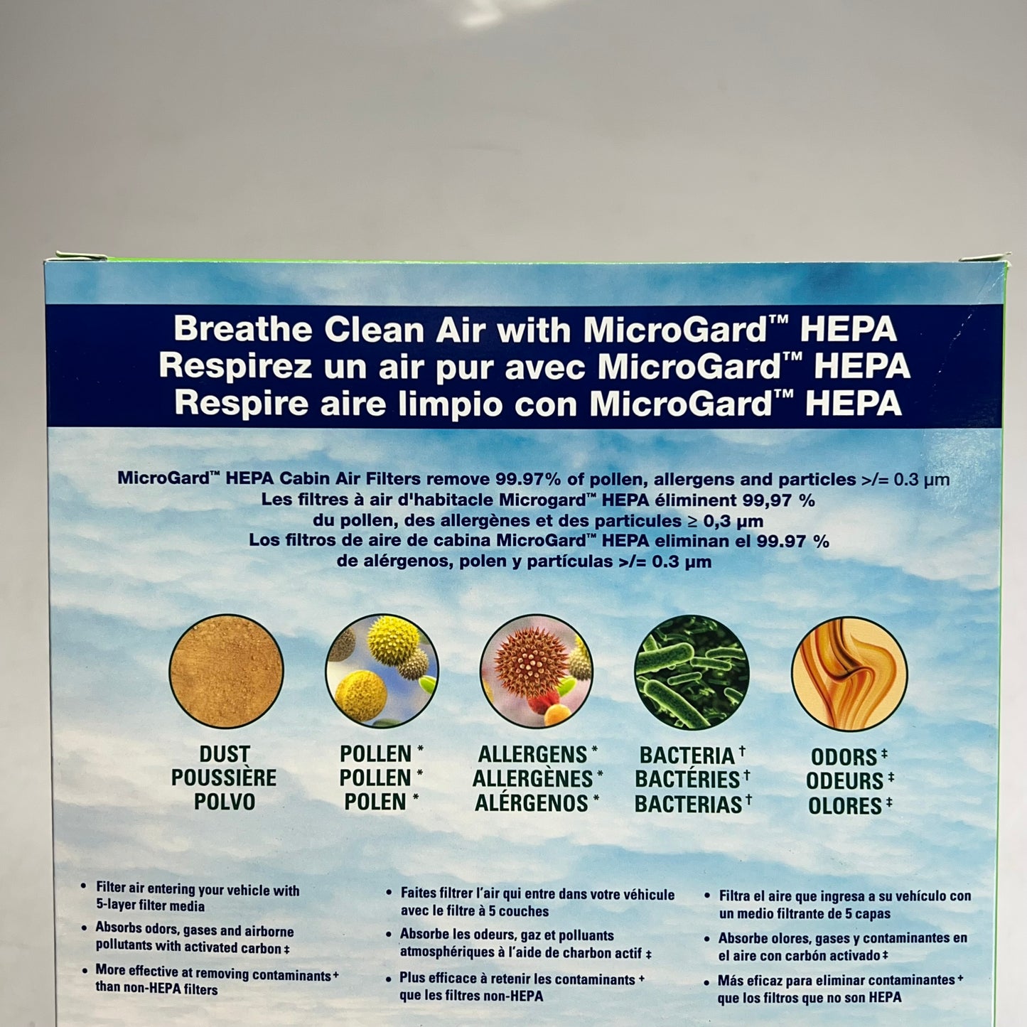 MICROGARD HEPA Premium Cabin Air Filter  8-7/16"x7-5/8"x1-1/8" 3686HP C