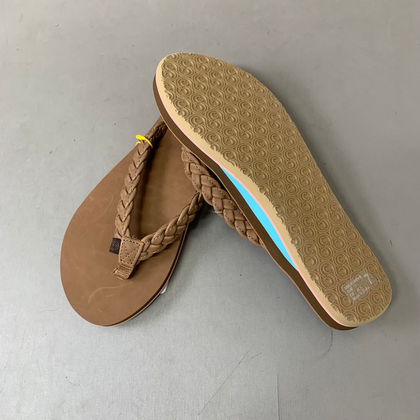 COBIAN Braided Pacifica Sandals Women's SZ 7, EU 41 TAN BBP23-230-7