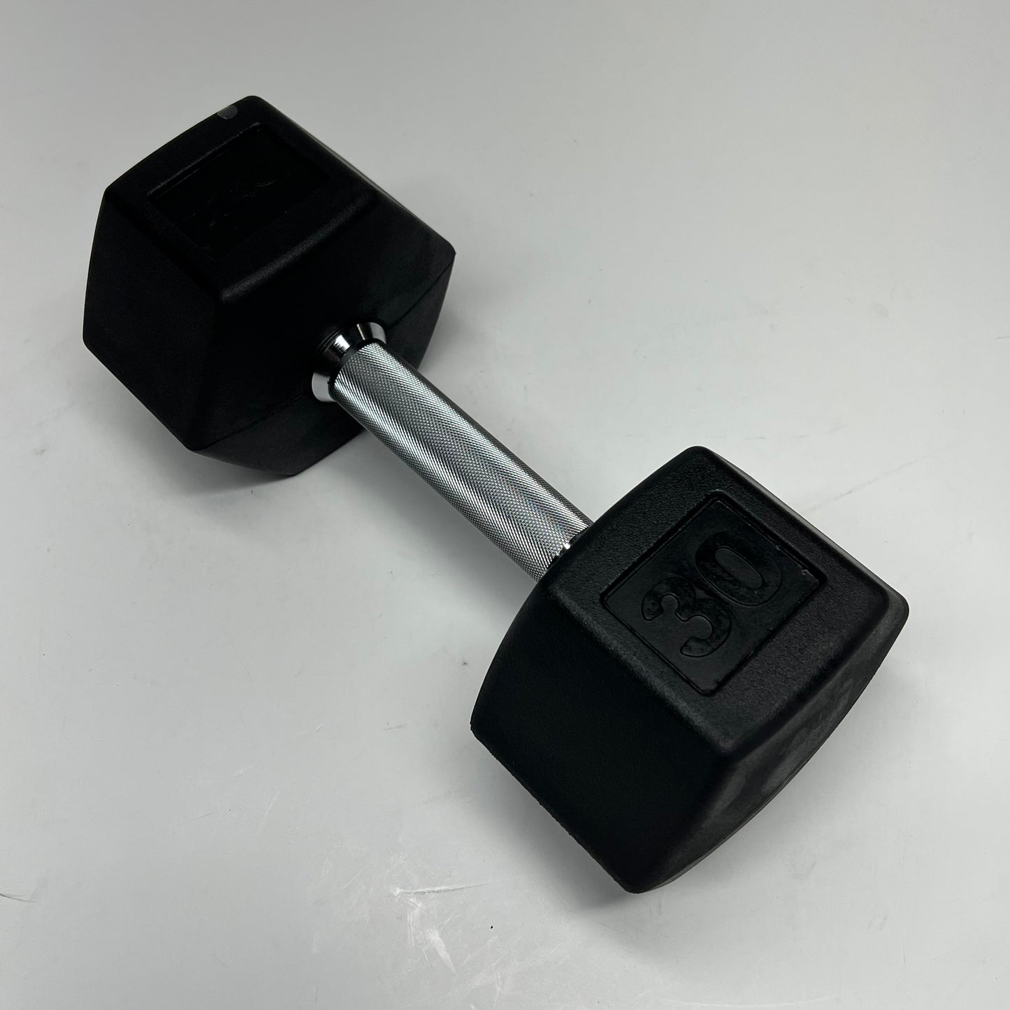 ZA@ TAG Metal & Rubber Dumbbells 30lbs Black/Chrome 1908