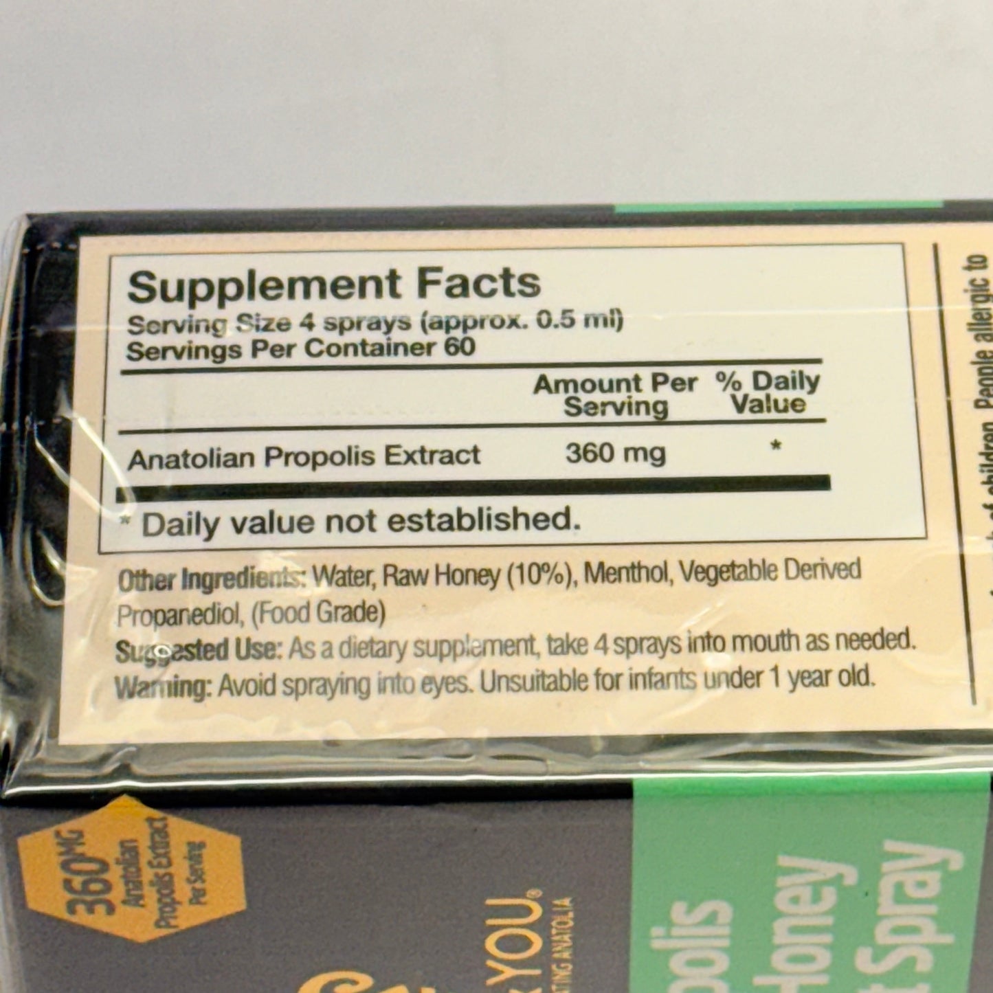 BEE & YOU Propolis + Raw Honey Throat Spray Breath Freshener 1 Fl oz BB 11-27