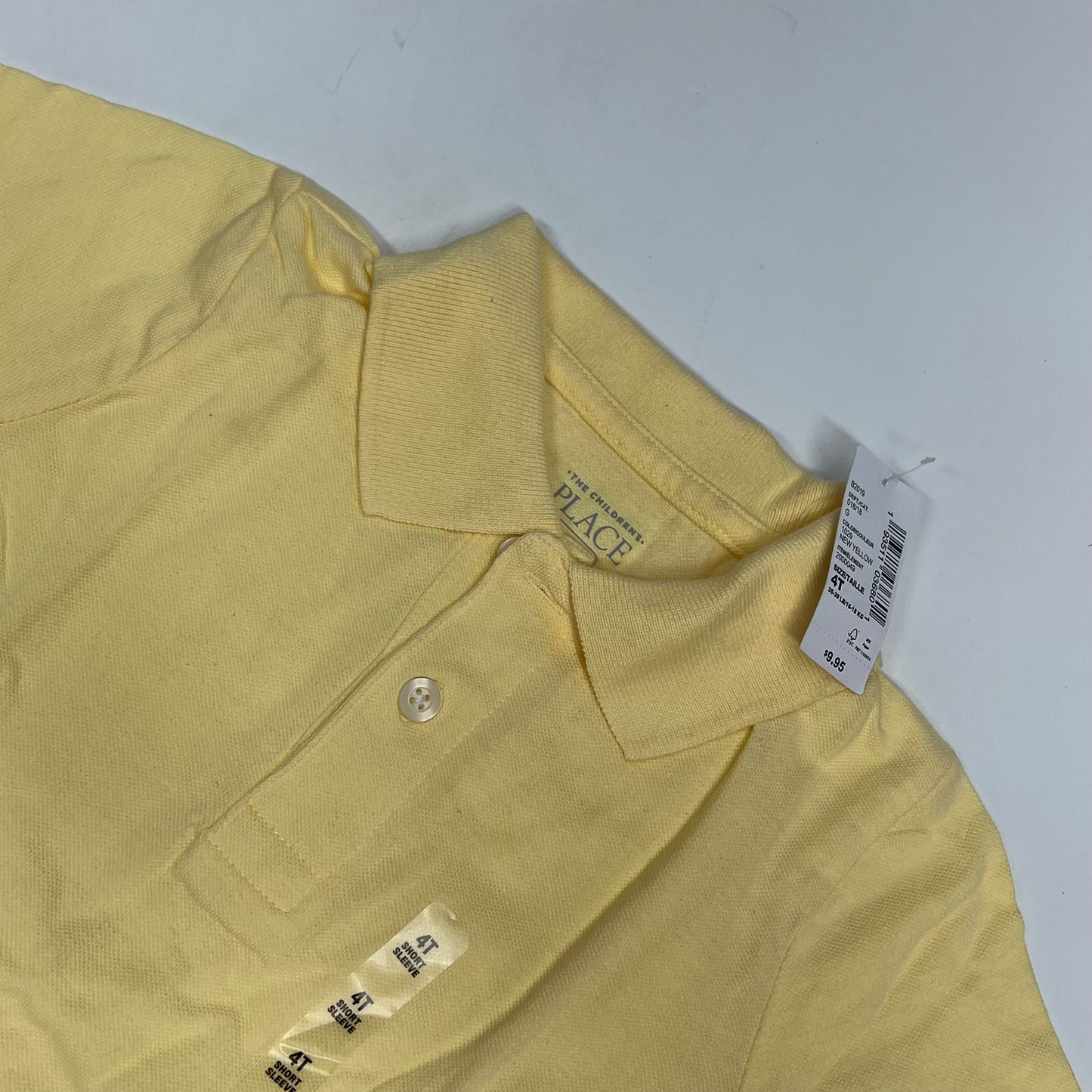 THE CHILDRENS PLACE (4 PACK) Uniform Soft Pique Polo Shirt Boy's Sz 4T Yellow