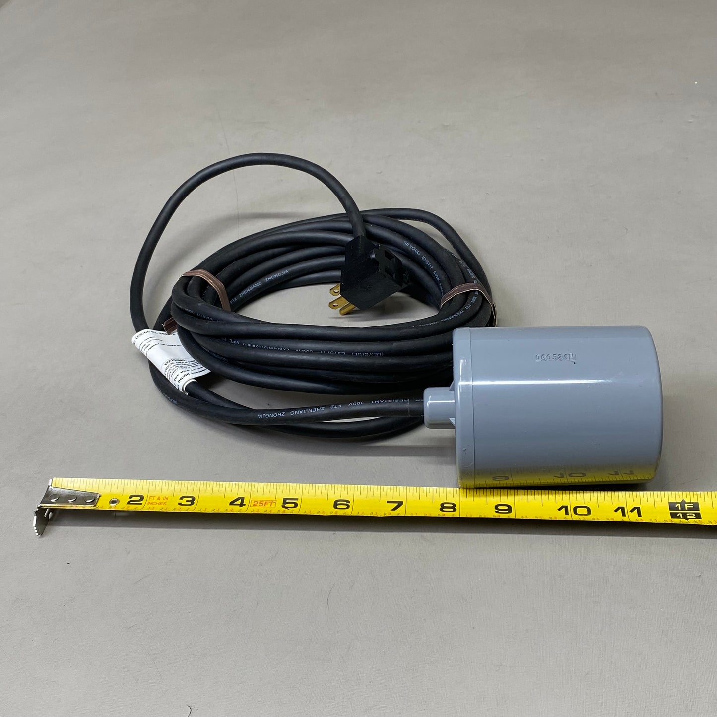 SJE Rhombus PumpMaster Pump Switch with Plug, 20Ft, 120V, Grey/Black