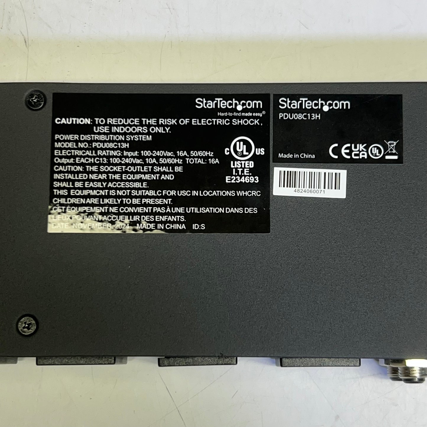 ZA@ STARTECH 8 Port Rack-Mount PDU With C13 Outlets 1u-16A PDU08C13H C