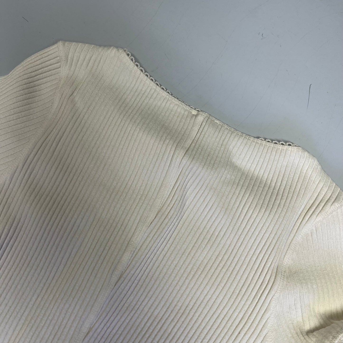 FREE PEOPLE Ribbed Cap Sleeve Most Wanted Cardi Women's Sz XS Ivory 92736032