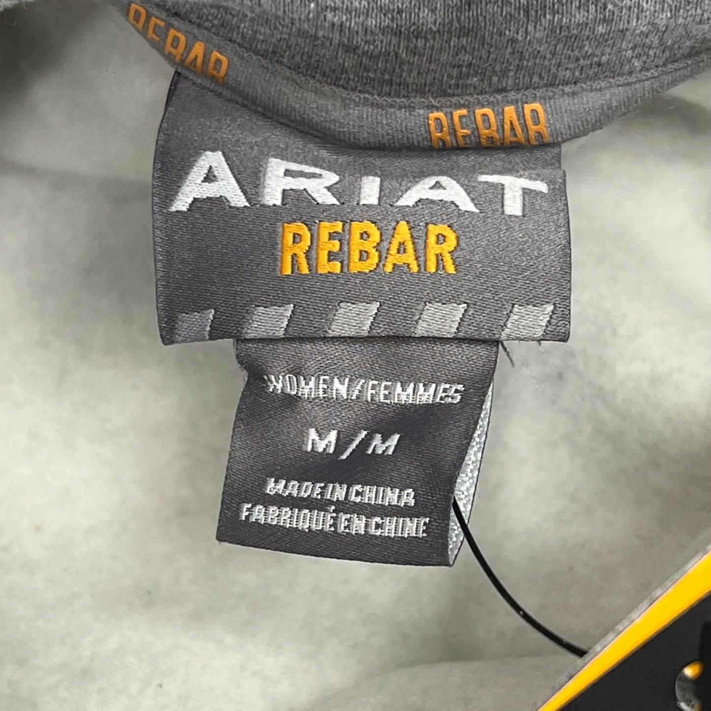 ARIAT Embroidered Rebar Graphic Hoodie Women's Sz M Heather Grey 10037619