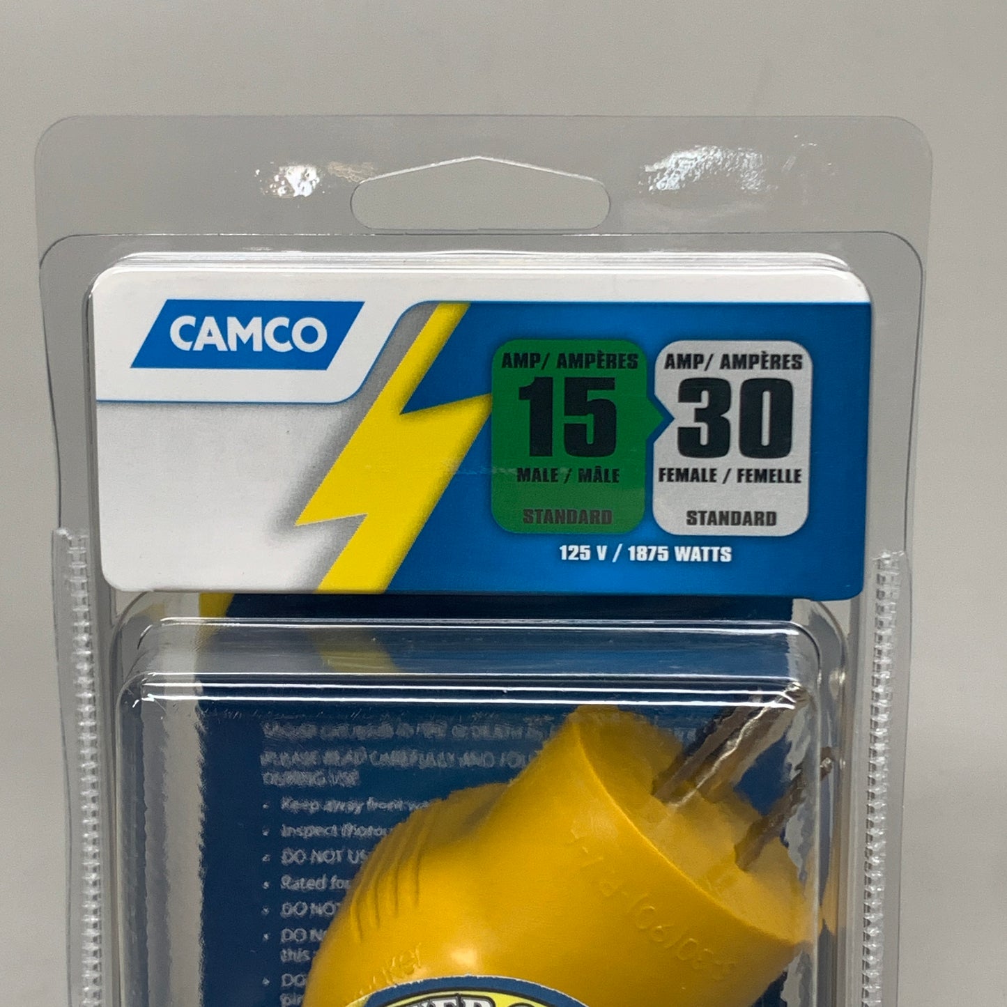 CAMCO (3 PACK) 15 AMP Male & 30 AMP Female 90 Degree Electrical Adapter 55325