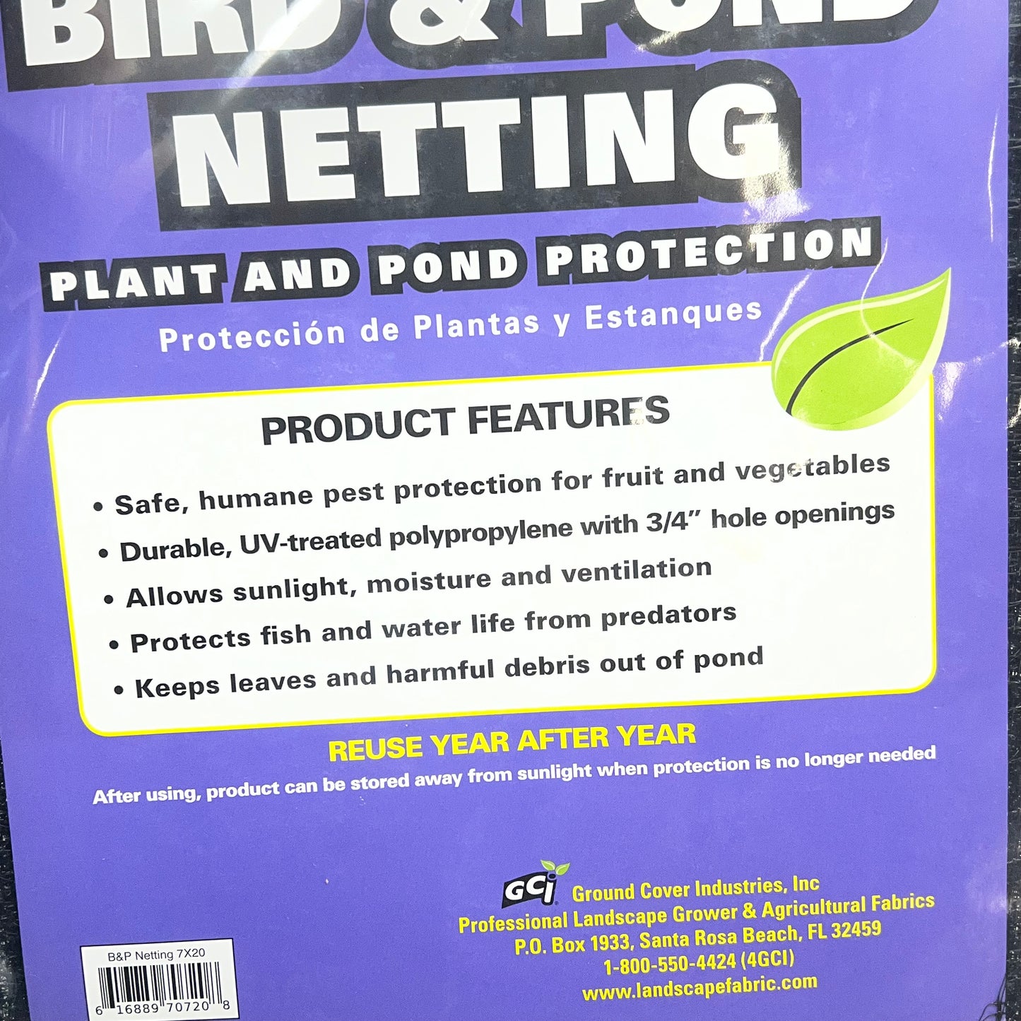 ZA@ GCI (2 PACK) Bird & Pond Netting Plant & Pond Protection 7'x20' Black 2913