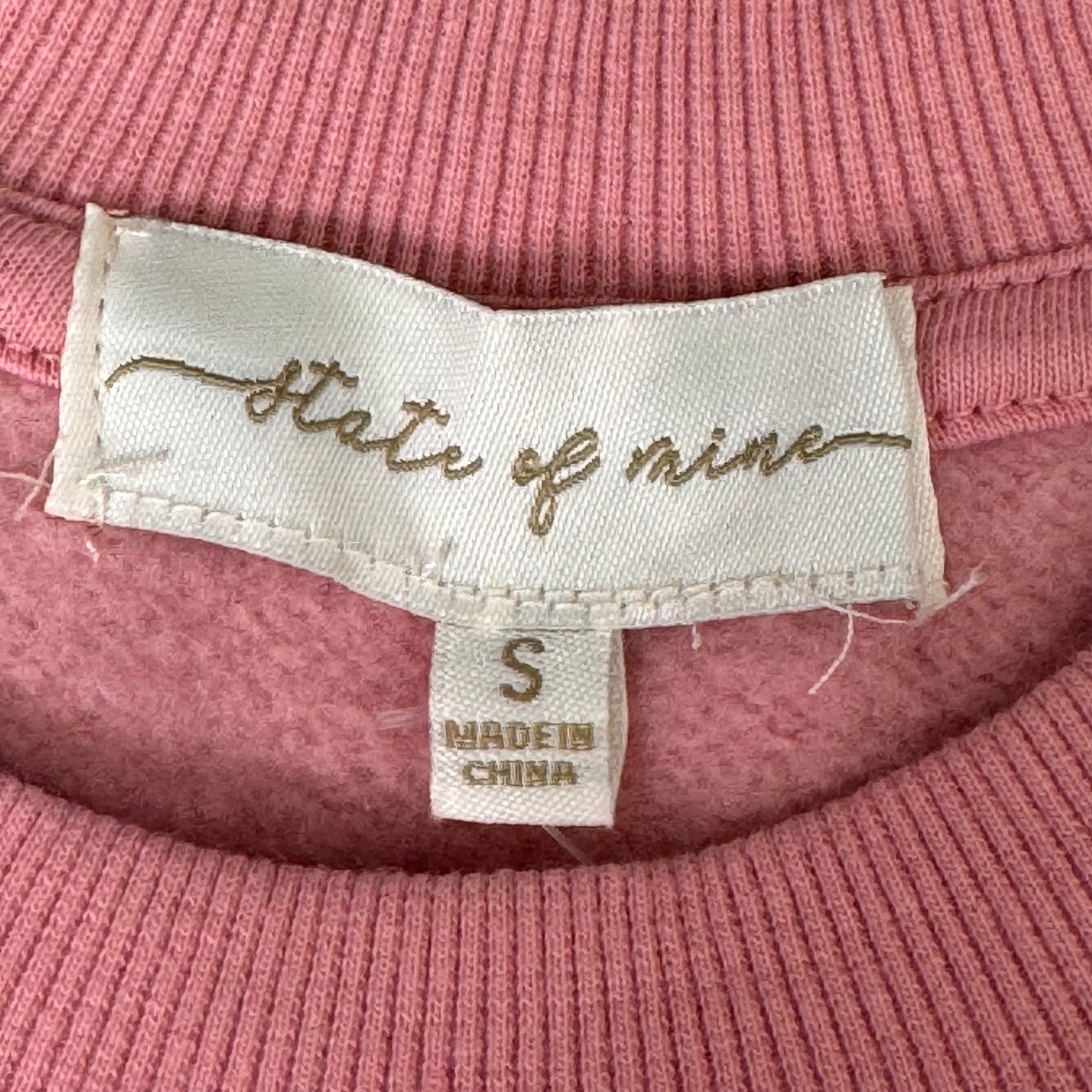 STATE OF MINE Sewn on New Mexico Crewneck Hoodie Blush Pink Women's Sz S 15711