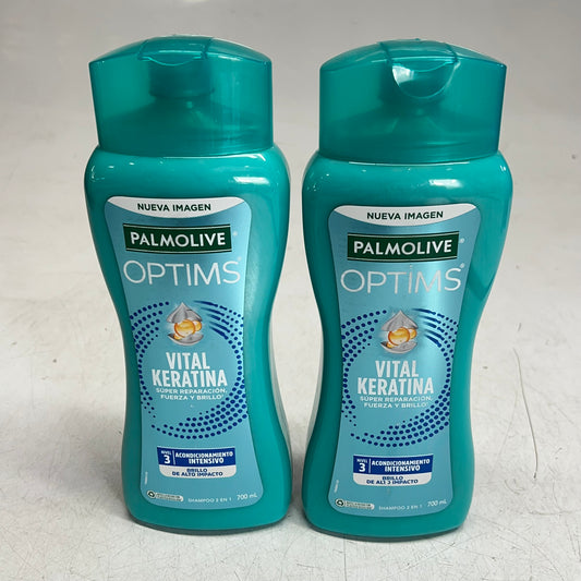 PALMOLIVE OPTIMS (2 PACK) Vital Keratina Super Repair Strengthening Shampoo 700ML