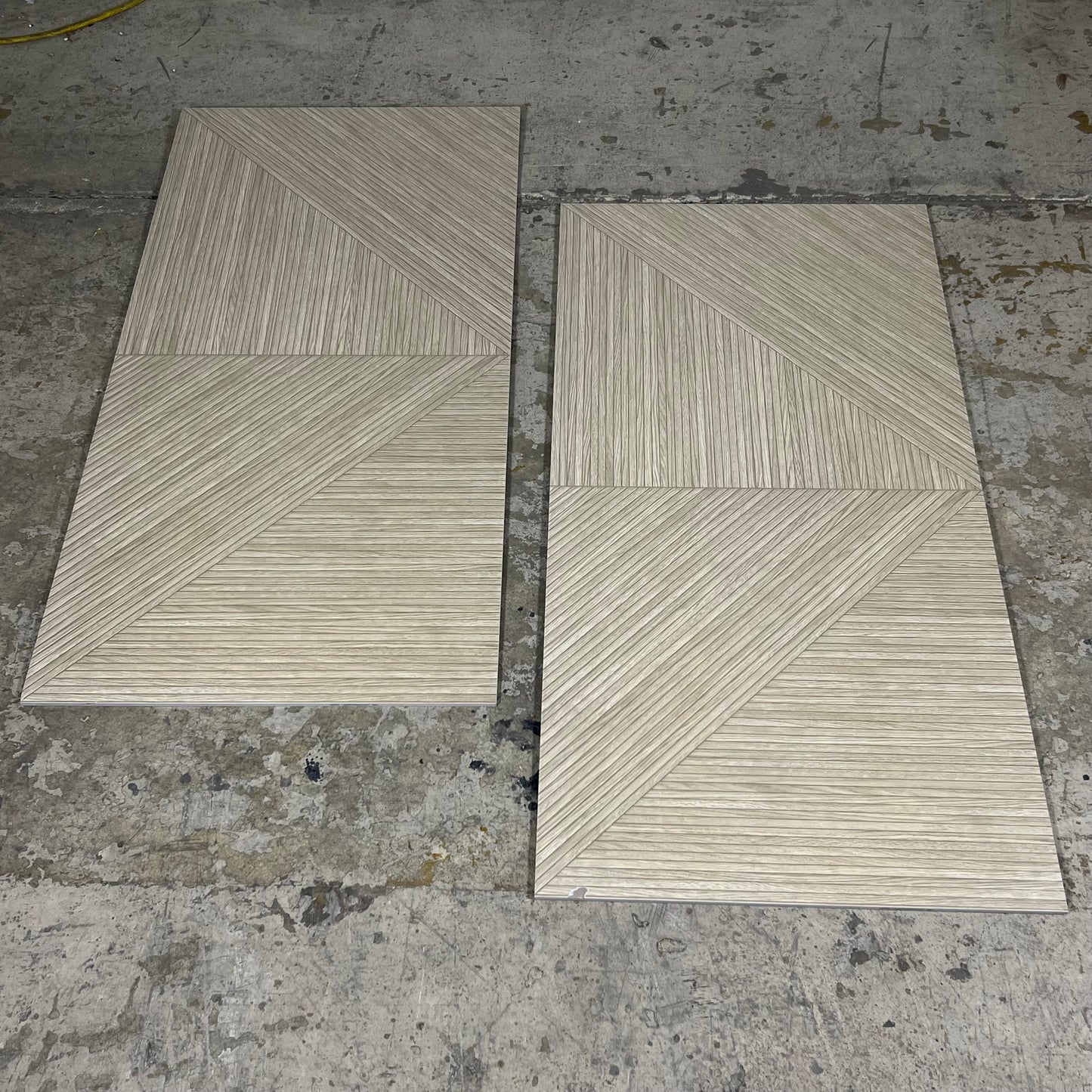 NEWKER (2 Pcs) Polished Porcelain Floor Tiles Sz 23.6" x 47.24" Light Brown