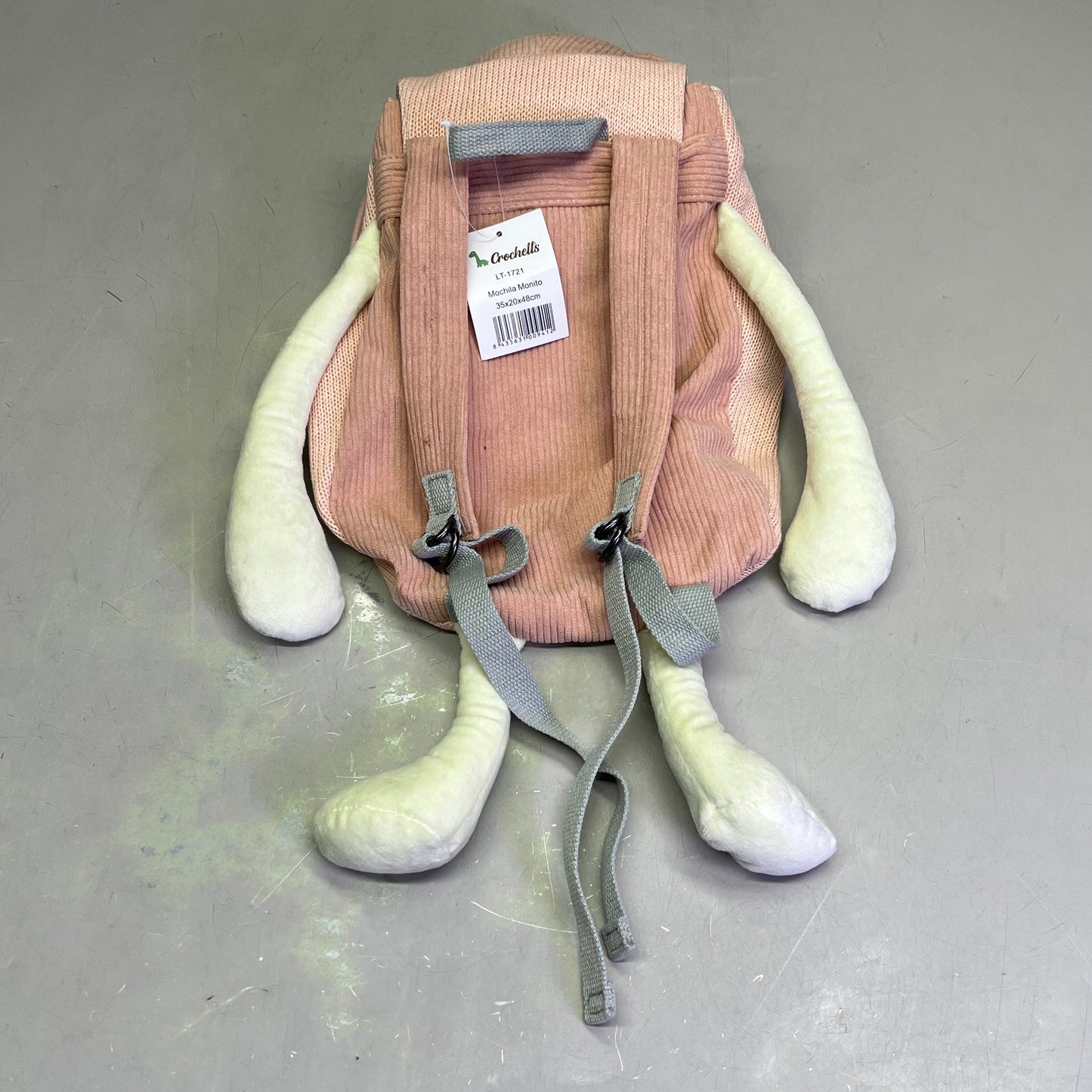 CROCHETTS Mochila Monito Kids Backpack 100% Natural Hypoallergenic Cotton Pink