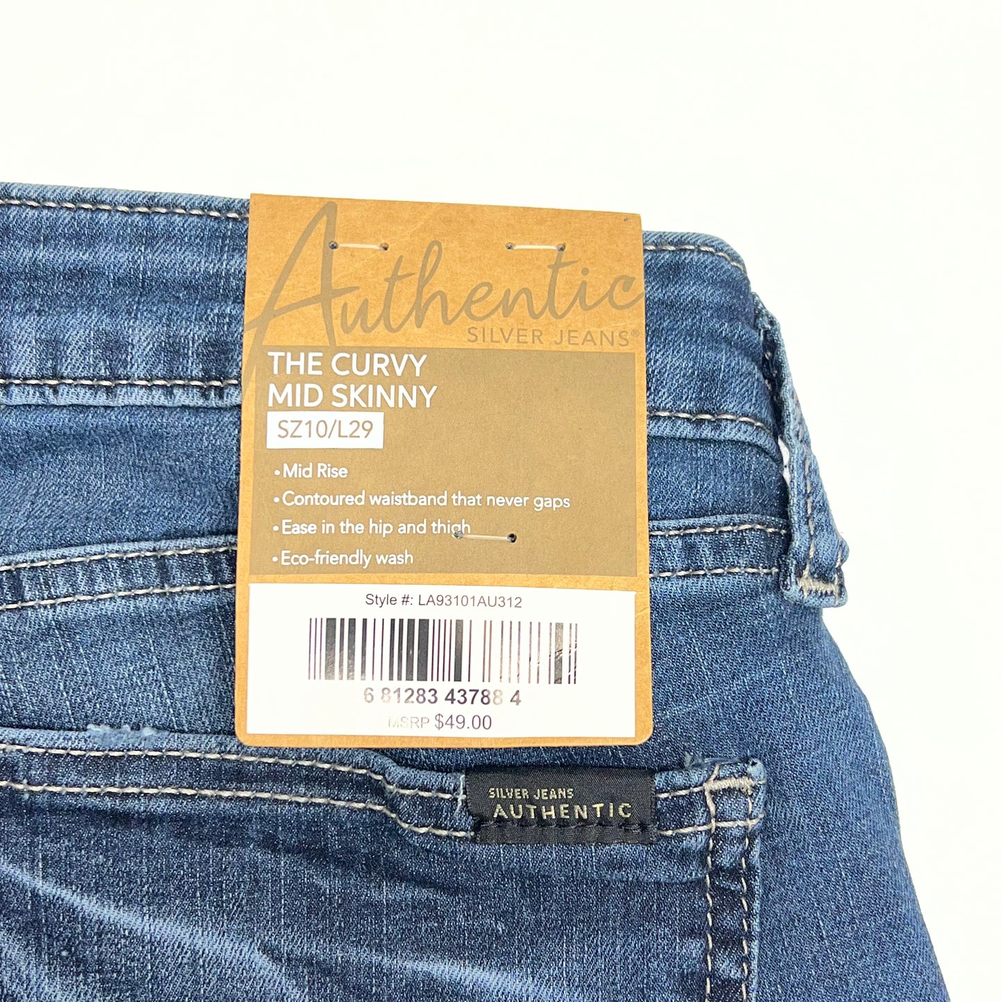 JAG The Curvy Mid Skinny Jeans Women's Sz 10/L29 Medium Wash LA93101AU312