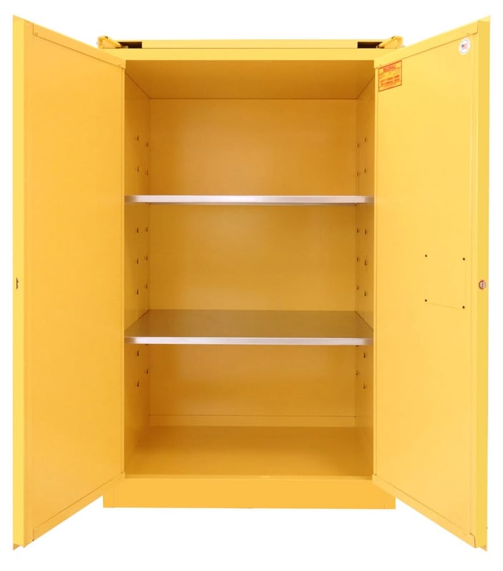 Z@ SECURALL Flammable Safety Storage Cabinet 90 Gal, 67” x 43” x 31” Yellow A390