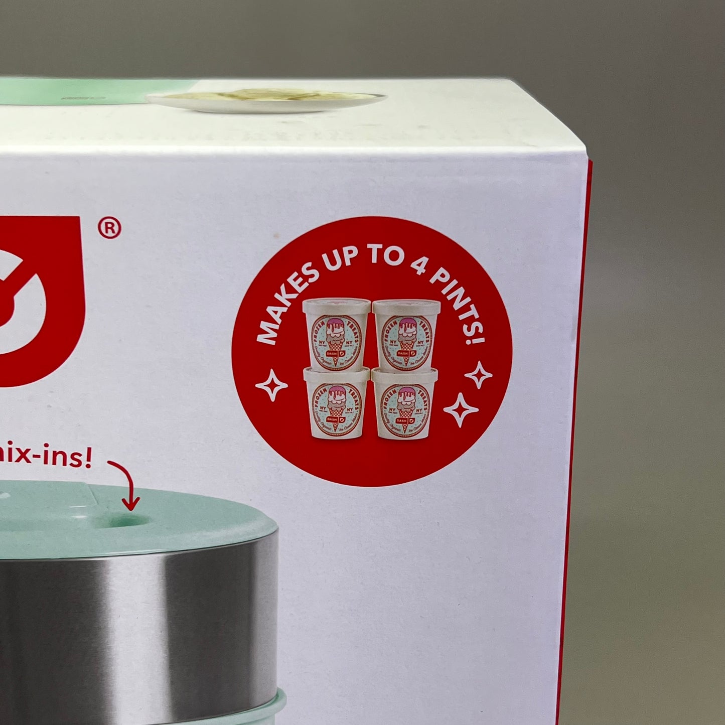 DASH Family Size Deluxe Gelato & Ice Cream Maker Makes 4 Pints Aqua DIC200GBAQ04